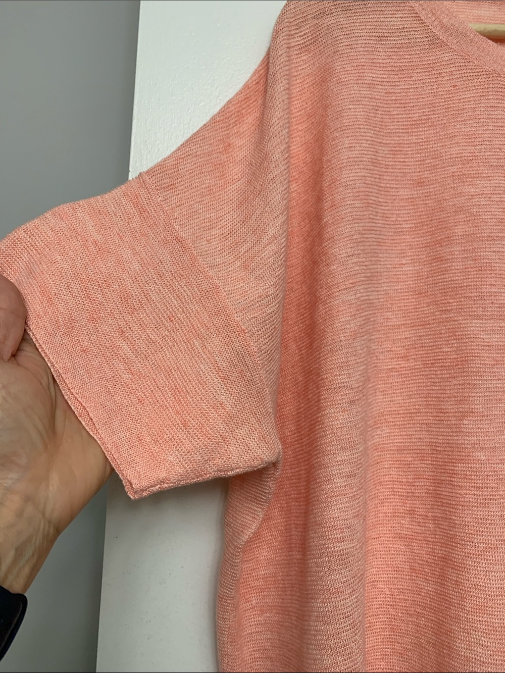 Eileen Fisher Peach Knit Crewneck Top XL 100 percent organic linen. New. - Picture 4 of 9